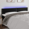 vidaXL Čelo postele s LED čierne 200x5x78/88 cm umelá koža