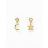 Thomas Sabo H2293-414-14 Gold-plated earrings moon and star pendant