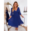 ZAZZA Kráľovsky modré šaty s výrazným rukávom Veľkosť: XXXL/XXXXL