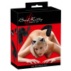 Bad Kitty pet play - sada mačacie ušká + análne dildo s mačacím chvostom - čierne (2ks)