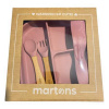 Martons jedálenská sada silikónová s prísavkou Dark pink 4 dielna