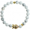 Náramok Glosery Zirkónový buddha a stoper, howlite 8mm Obvod zápästia: L 18 cm