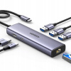 UGREEN ADAPTÉR 1W6 HUB USB-C NA 3X USB A 3.0 HDMI RJ45 NAPÁJANIE