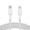 BELKIN kabel oplétaný USB-C - Lightning, 1m, bílý CAA004bt1MWH