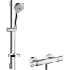 HANSGROHE Croma nástenný sprchový termostat Ecostat Comfort, ručná sprcha Multi 3jet priemer 100 mm, sprchová tyč 65 cm, jazdec, miska na mydlo a sprchová hadica 160 cm, chróm, 27086000
