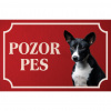 Basenji - Kovová tabuľka POZOR PES