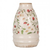 Clayre & Eef Béžová keramická váza s jahôdkami Wild Strawberries S - Ø 17*27 cm - Clayre & Eef