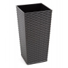 Kvetináč UH 250x250 mm FINEZJA grafit výška 460 mm ratan s vložkou KLC