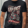 Tričko s potlačou Live fast Pánsky Čierna 3XL