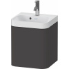 DURAVIT Happy D.2 Plus c-shaped závesná skrinka s nábytkovým umývadielkom s otvorom, 1 dvierka, pánty vpravo, 400 x 360 x 480 mm, grafit super matná, HP4344O80800000