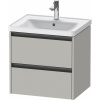DURAVIT Ketho 2 závesná skrinka pod umývadlo, 2 zásuvky, 584 x 455 x 549 mm, betón šedá matná, K25281007070000