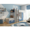 TRS-SPAIN Poschodová posteľ pre chlapcov s modrými prvkami