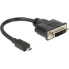 Delock 65563 HDMI / DVI adaptér [1x HDMI zástrčka D Micro - 1x DVI zásuvka 24+5-pólová] čierna 20.00 cm; 65563