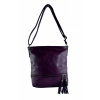 ZOE dámska crossbody koženková kabelka Fialová