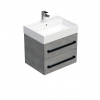 Swiss aqua technologies Koupelnová skříňka s černou úchytkou a umyvadlem SAT Cube Way 60x53x46 cm beton mat CUBE46C603BESAT