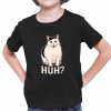 Huh? - biela mačka - detské tričko s potlačou - Tričkový | 1 | Čierna | Junior