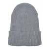 Recycled Yarn Ribbed Knit Beanie - grey
