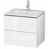 Duravit L-Cube - Umývadlová skrinka 55x62x48 cm, 2 zásuvky, lesklá biela LC624002222