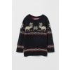 Detský sveter - H&M 122 biela, čierna, červená, viacfarebná sveter (Jacquard vianočný sveter H&M 122_128 cm)