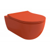 V-Tondo - Závesné WC 545x360 mm Rimless + slim sedátko, SoftClose - SET, oranžová lesklá