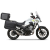 SHAD Kompletná sada čiernych hliníkových kufrov SHAD TERRA BLACK, 48 litrov vrchný kufor, 36/36 litrov bočné kufre, vrátane montážnej sady a platni SHAD HONDA CB 500 X