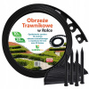 Obruba do záhrady - Obruba záhradného trávnika 20 metrov 40 kolíkov - Bordúra čierna 40 mm (Záhradný okraj trávnika 20 metrov 40 hmoždiniek - čierna hranica 40 mm)