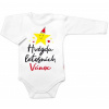Body dlhý rukáv Hvězda letošních Vánoc, Baby Nellys, biele, veľ. 62 86 (12-18m)
