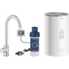 GROHE Red drezový ventil Mono s ohrevom vody a filtráciou, bojler veľkosť M, výška výtoku 240 mm, zásobník M, Supersteel, 30085DC1