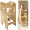 Učiaca veža Kitchen helper pre dieťa, Pevný Drevený s Nastavením PL