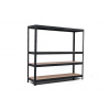 Policový regál Trestles RH 1200x1600x450, nosnosť 1200 kg, 4 police Farba: čierna