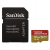 Karta SanDisk micro SDXC 64GB Extreme PLUS (200 MB/s Class 10, UHS-I U3 V30) + adaptér (SDSQXBU-064G-GN6MA)