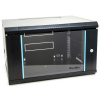 XtendLan 6U/600x450, na stenu, jednodielny, sklenené dvere (WS-6U-64-BLACK-P)