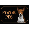 Basenji - Kovová tabuľka POZOR PES