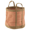 J-Line by Jolipa Hnedo-ružový pletený jutový kôš Ecru - Ø 40*60 cm - J-Line by Jolipa