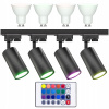 Kolajnicové led svietidla - 4x GU10 Rail Reflector s RGB pilotnou žiarovkou (4x GU10 Rail Reflector s RGB pilotnou žiarovkou)