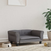 vidaXL Posteľ pre psa sivá 70x45x30 cm umelá koža - Sivá - 208745-142388