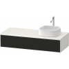 DURAVIT Zencha závesná skrinka pod umývadlo na dosku (umývadlo vpravo), 1 zásuvka, 1300 x 550 x 281 mm, čierna líniová štruktúra/biela super matná, ZE4812R63840000