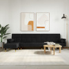 zahrada-XL Pohovka v tvare L čierna 271x140x70 cm zamat 3157224
