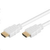 Vysokorýchlostný kábel HDMI + Ethernet PremiumCord, biely, pozlátené konektory, 2 m kphdme5w