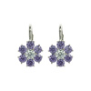 Strieborné zirkónové náušnice kvety fialové
