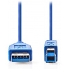 NEDIS kábel USB 3.2/ zástrčka USB-A - zástrčka USB-B/ k tlačiarni a pod./ modrý/ 3m