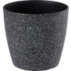 Kvetináč Strend Pro Stone, 23x20,5 cm, čierny, efekt kameňa