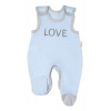 Baby Nellys Dojčenské bavlnené dupačky Love modré