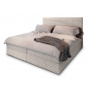 Manželská boxspring posteľ s úložným priestorom Samana 180x200 - krémová
