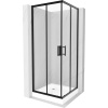 Mexen Rio štvorcový sprchový kút 80 x 80 cm, transparentný, čierny + vanička, biela - 860-080-080-70-00-4510