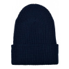 Recycled Yarn Ribbed Knit Beanie - navy