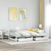 Denná posteľ so zásuvkami biela 90x200 cm masívna borovica-ForU-3302145