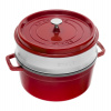 Staub Cocotte okrúhly hrniec s parnou vložkou, 26 cm/5,2 l čerešňa, 1133806