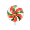 Party Fóliový balón Lízanka, matný, červeno-zelený, 35 cm