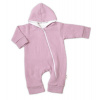 Baby Nellys Mušelinový overal s kapucňou, dvojvrstvový, Hand Made, púdrový/ružový Baby Nellys Veľ. 62